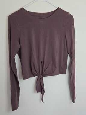 Lululemon Long Sleeve Tie-Front Workout Top Dusty Mauve Athleasure small/xs